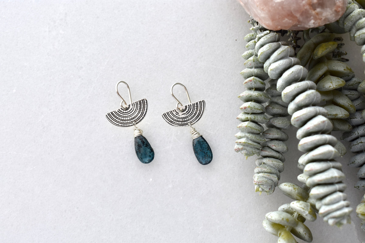 Silver Elements: Blue Kyanite Earrings