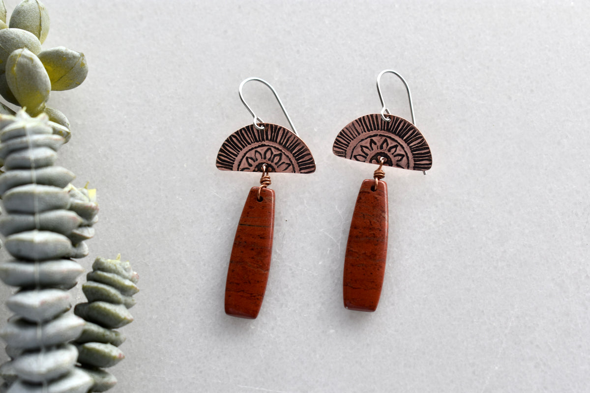 Copper Creations: Red Jasper Earrings