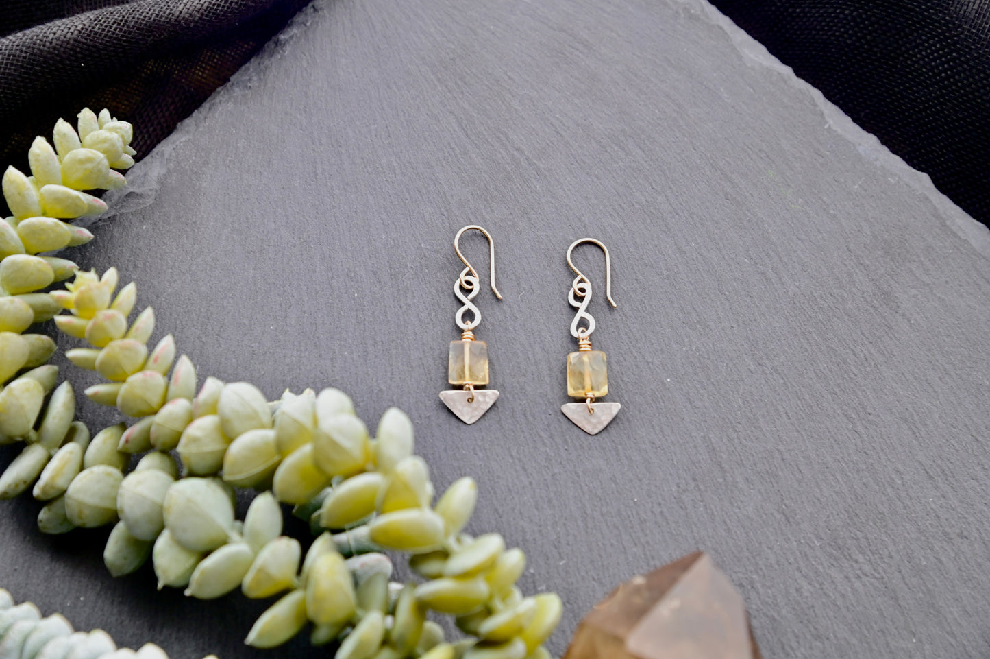 Silver Elements: Citrine Earrings