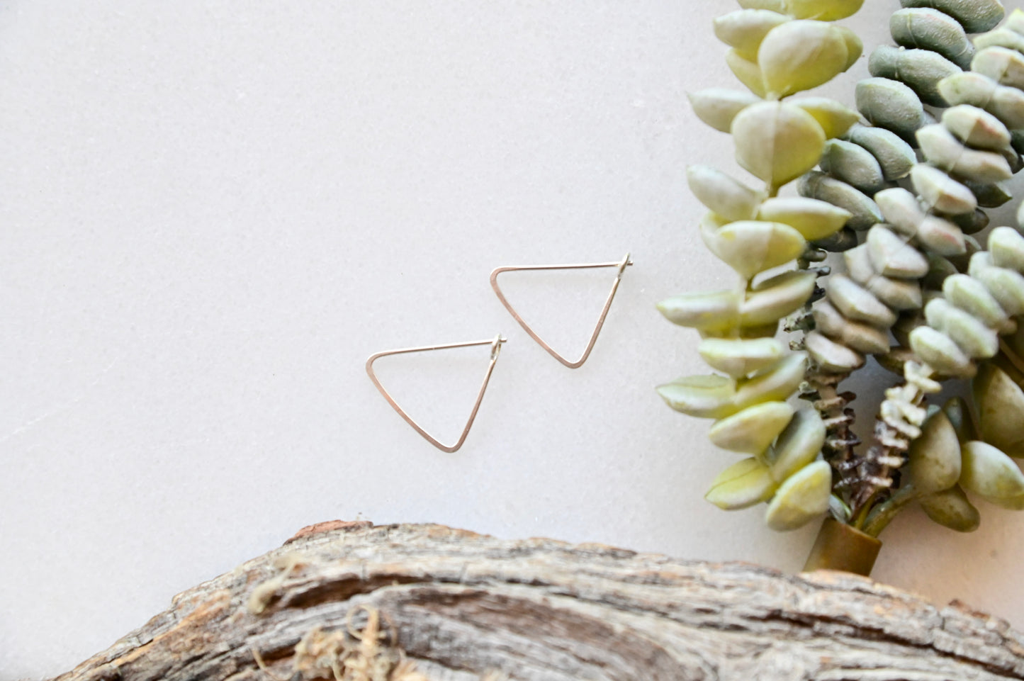 Hammered Hoops: Triangle Infinity Hoops in Gold or Silver