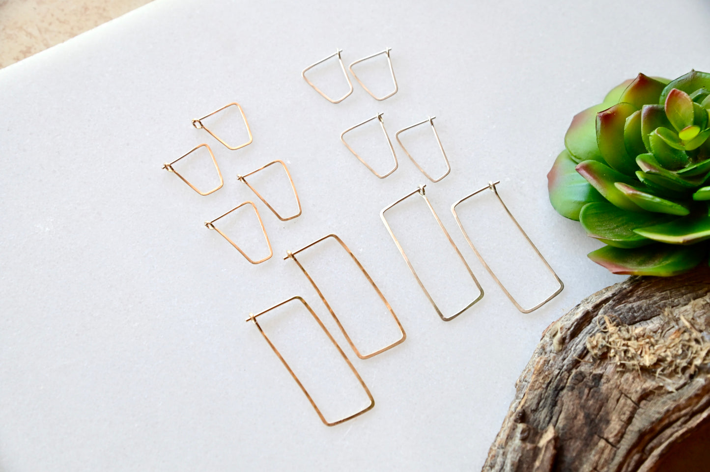Hammered Hoops: Square Infinity Hoops in Gold or Silver