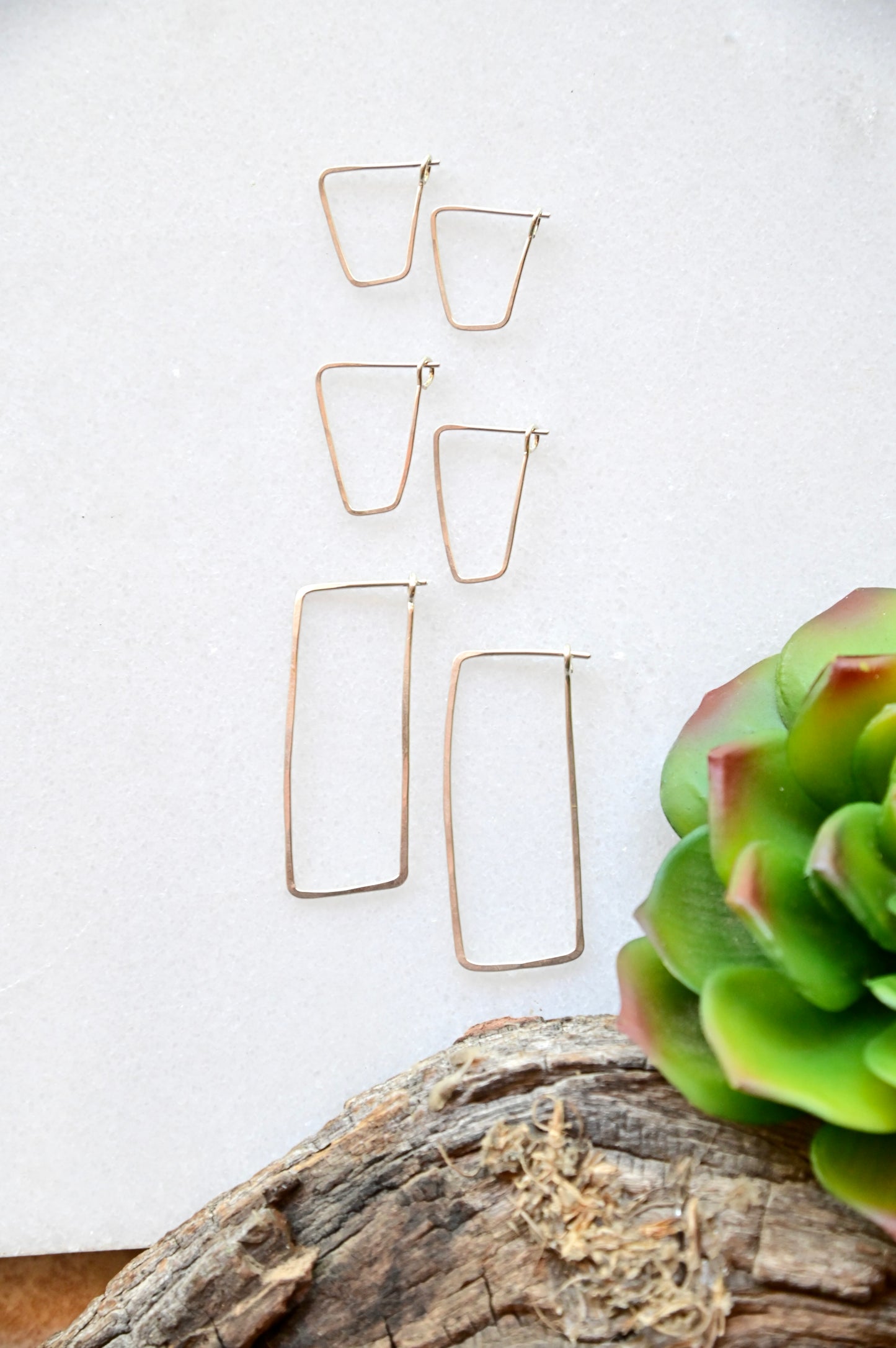 Hammered Hoops: Square Infinity Hoops in Gold or Silver