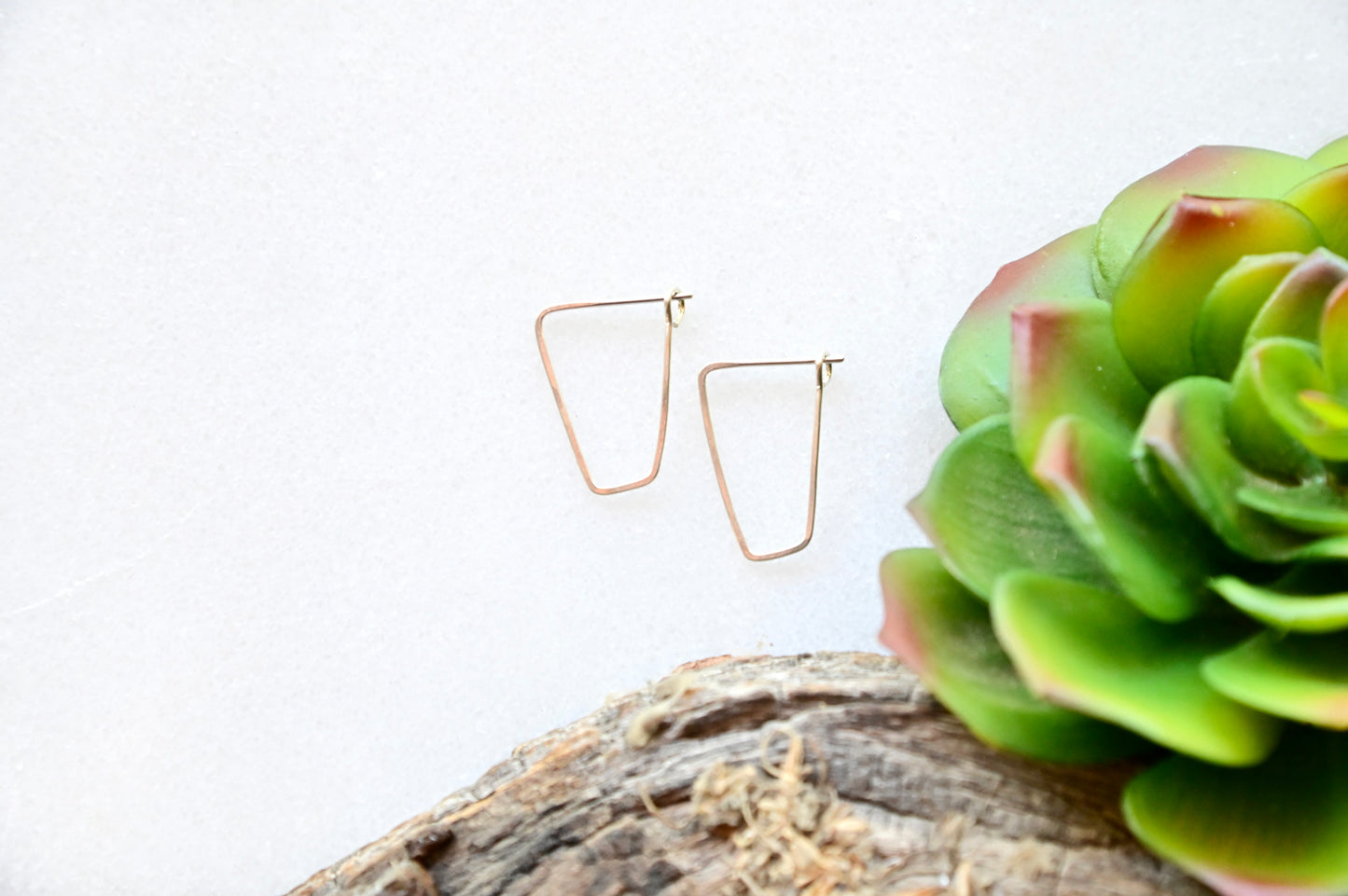 Hammered Hoops: Square Infinity Hoops in Gold or Silver