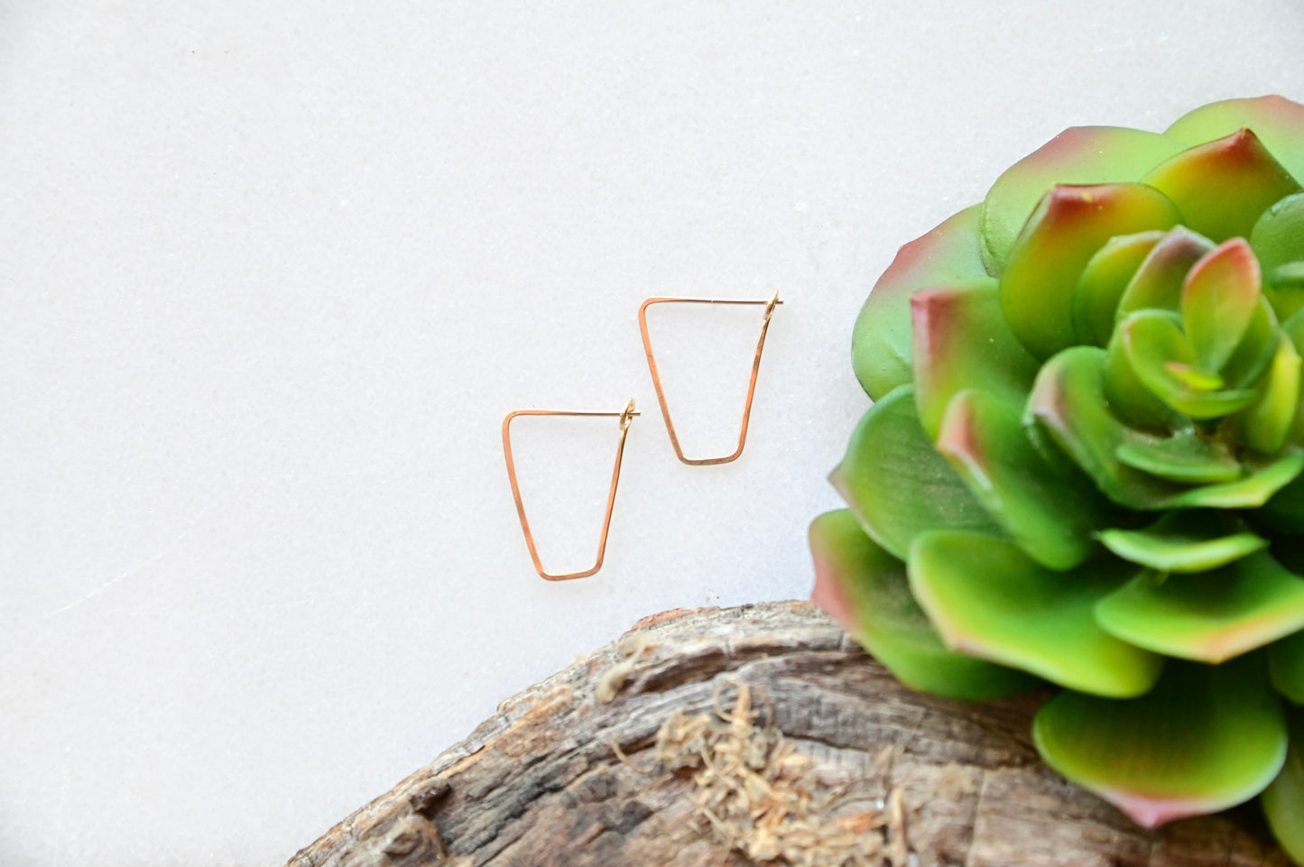 Hammered Hoops: Square Infinity Hoops in Gold or Silver