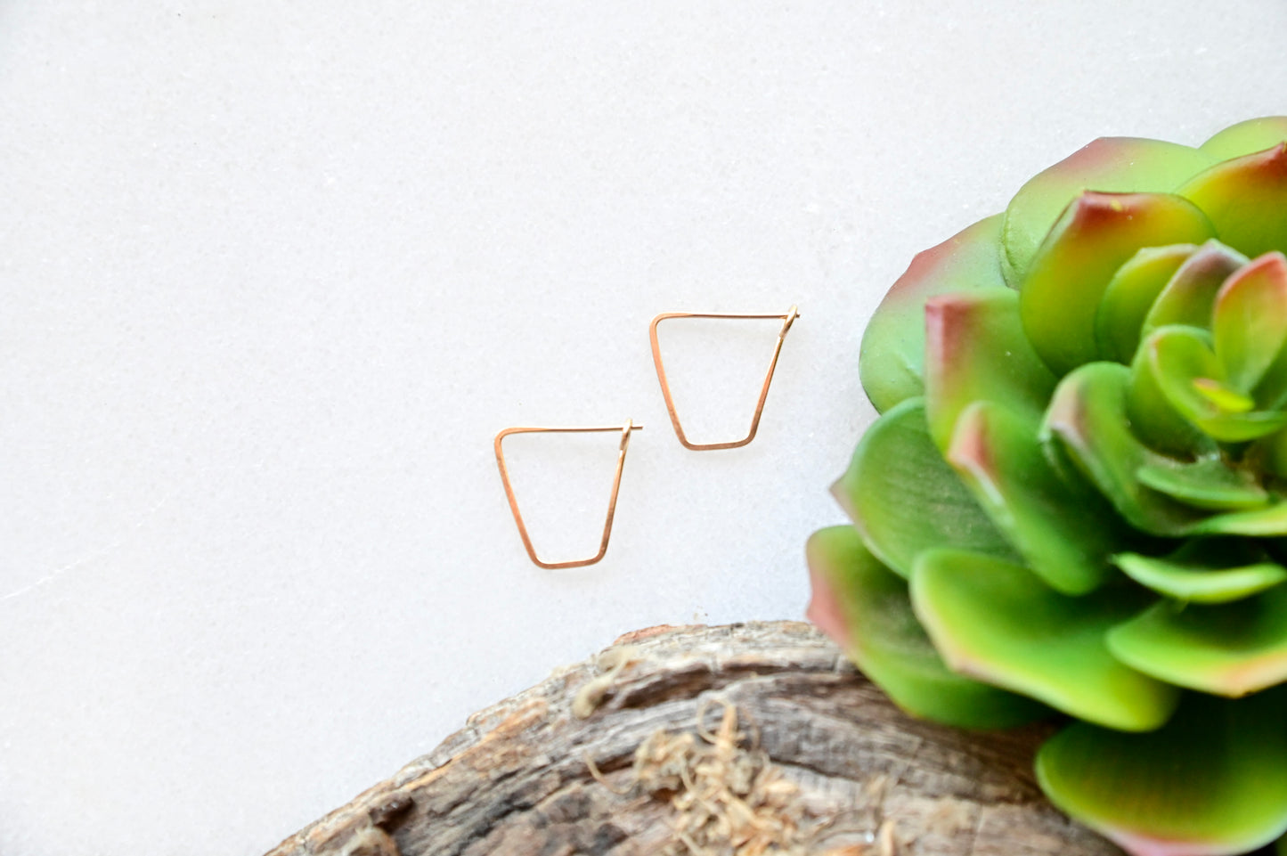 Hammered Hoops: Square Infinity Hoops in Gold or Silver