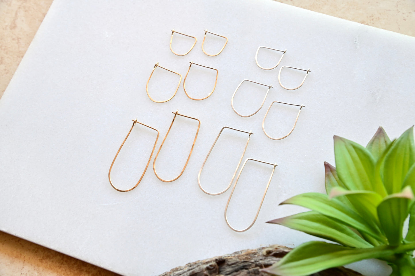 Hammered Hoops: Round Infinity Hoops in Gold or Silver