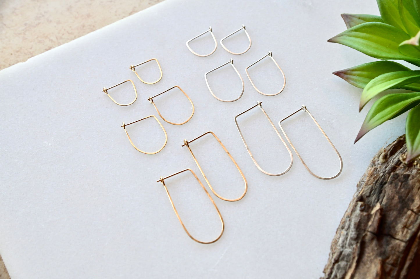 Hammered Hoops: Round Infinity Hoops in Gold or Silver