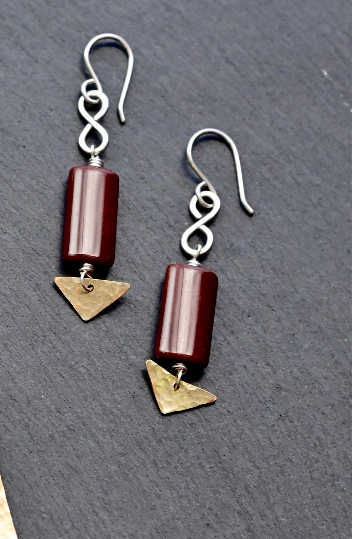 Silver Elements: Red Jasper Earrings