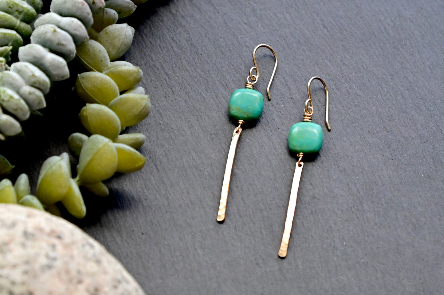 Sticks & Stones: Turquoise + Gold Earrings