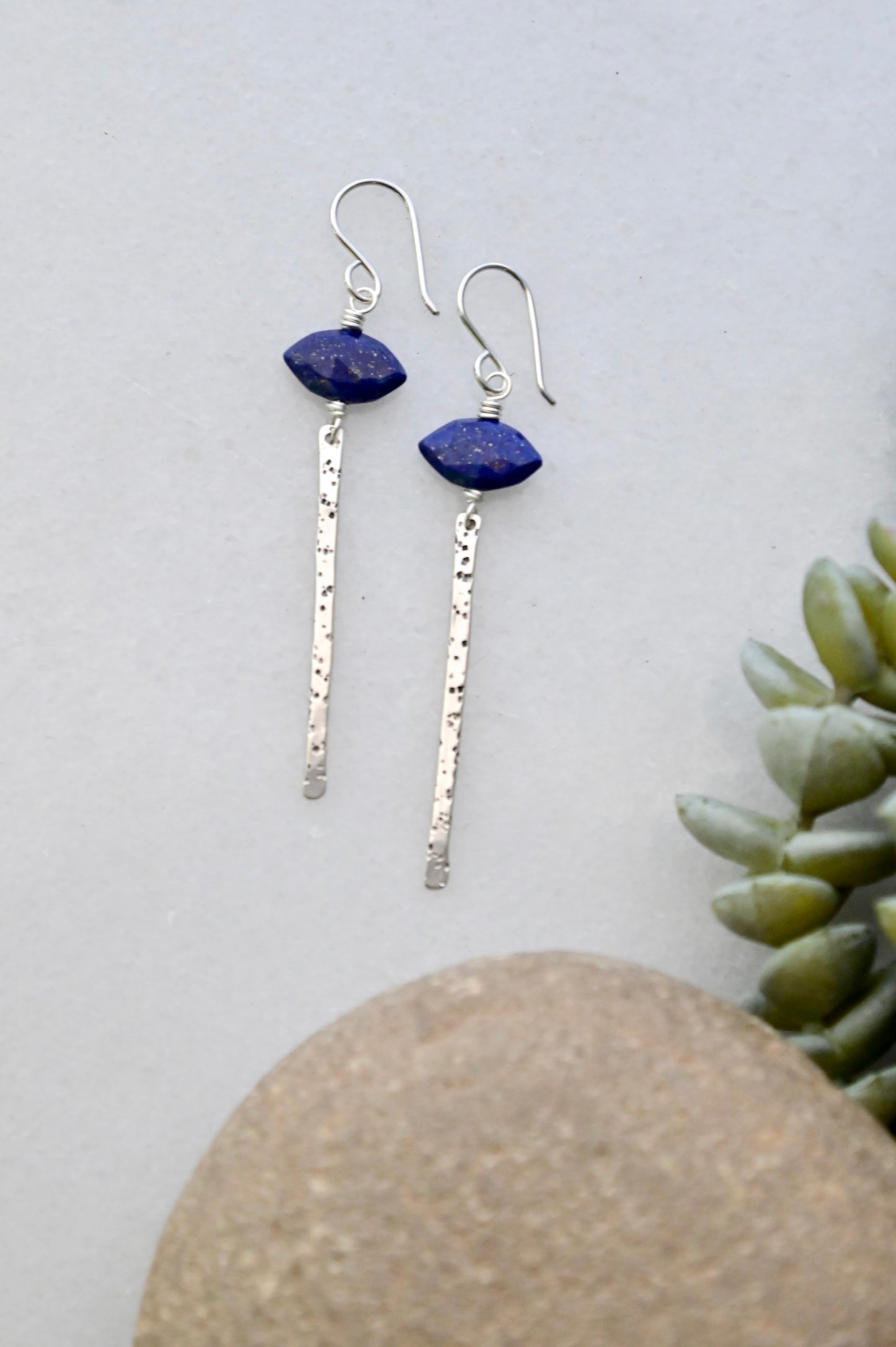 Sticks & Stones: Lapis Lazuli + Silver Earrings