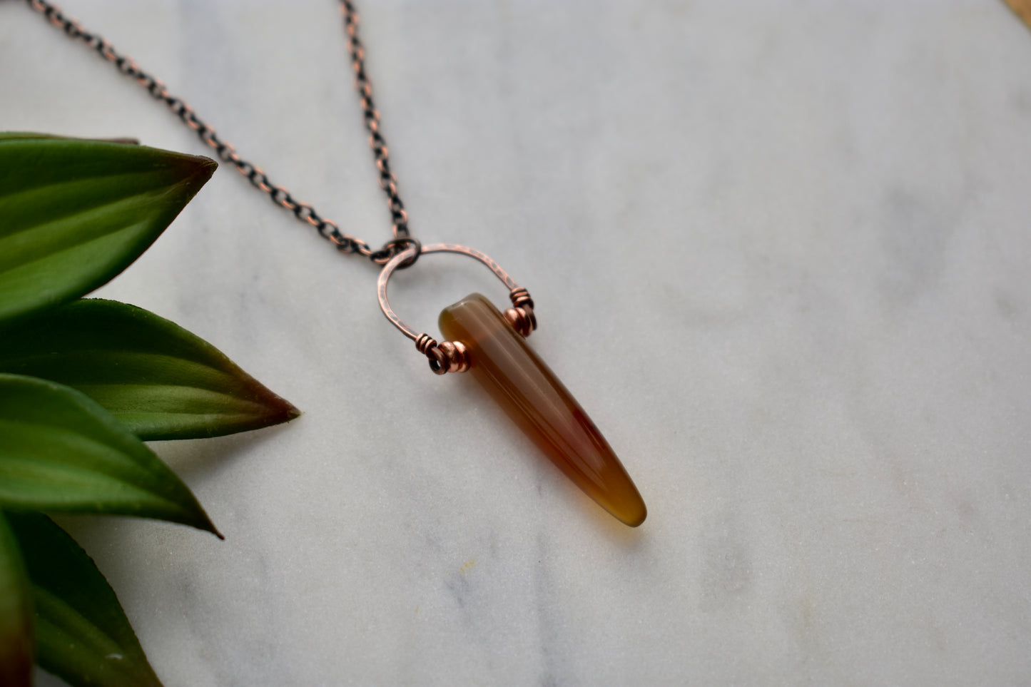 Hammered Hoops: Agate Point Necklaces
