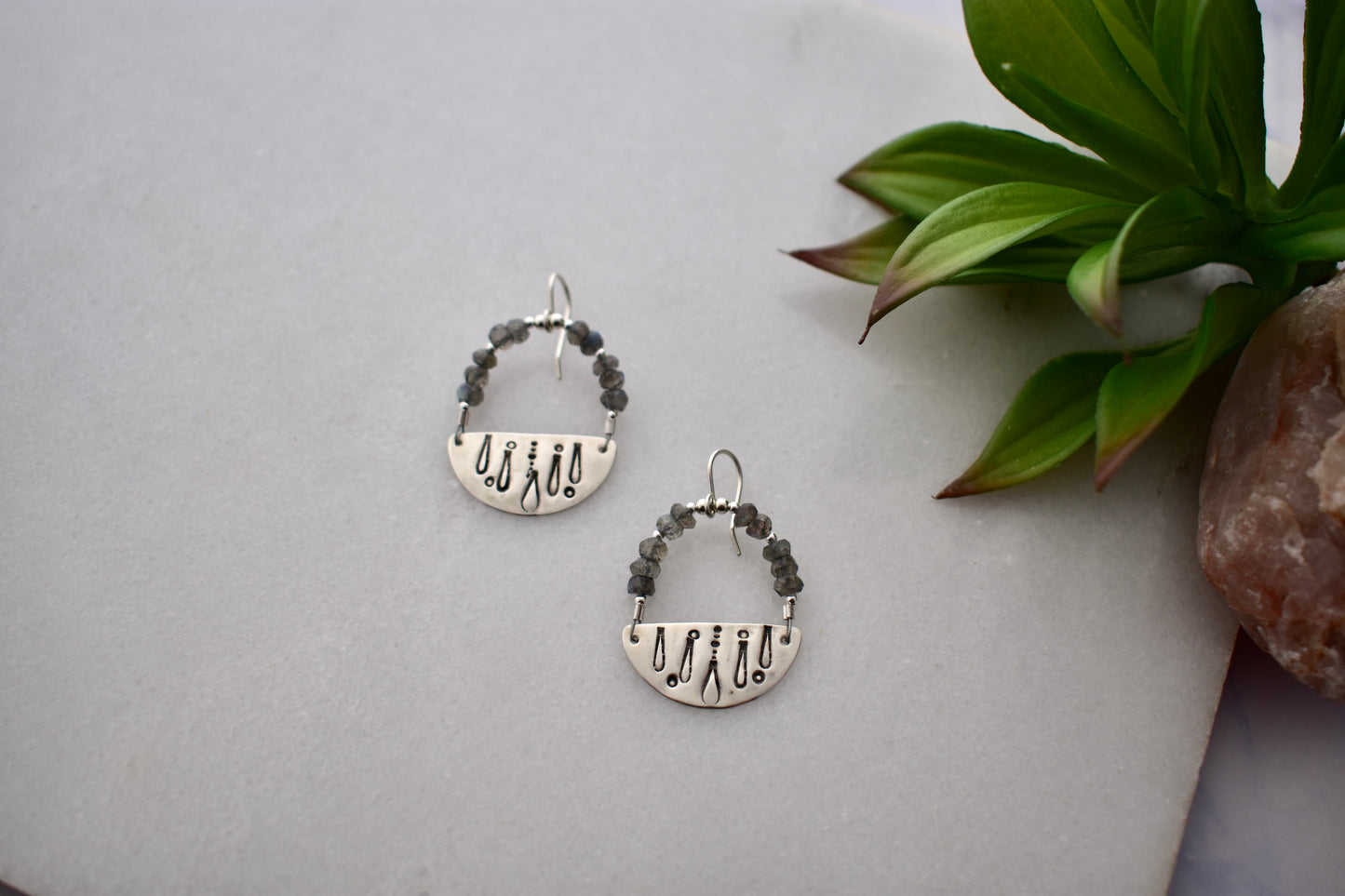 Silver Elements: Labradorite Earrings