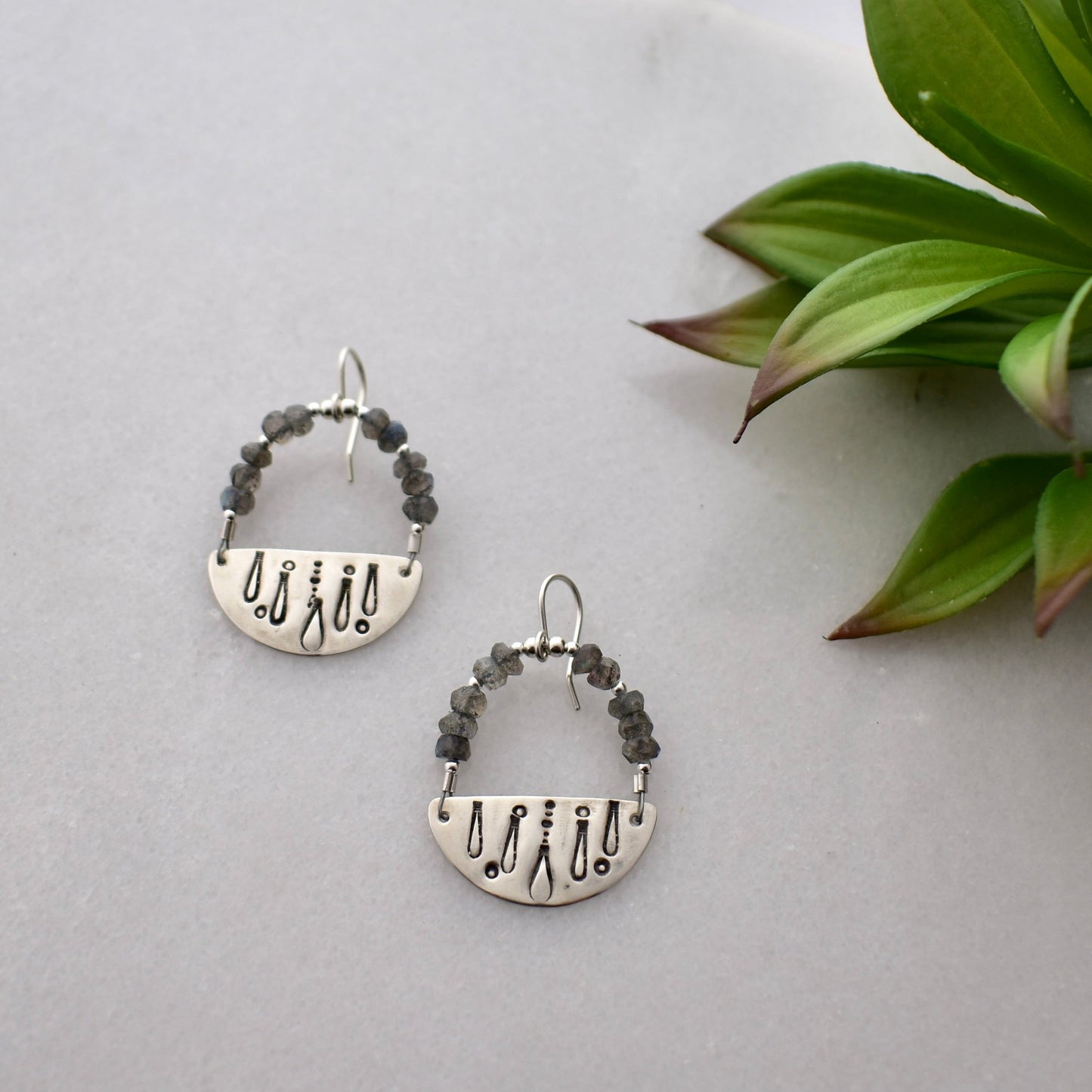 Silver Elements: Labradorite Earrings