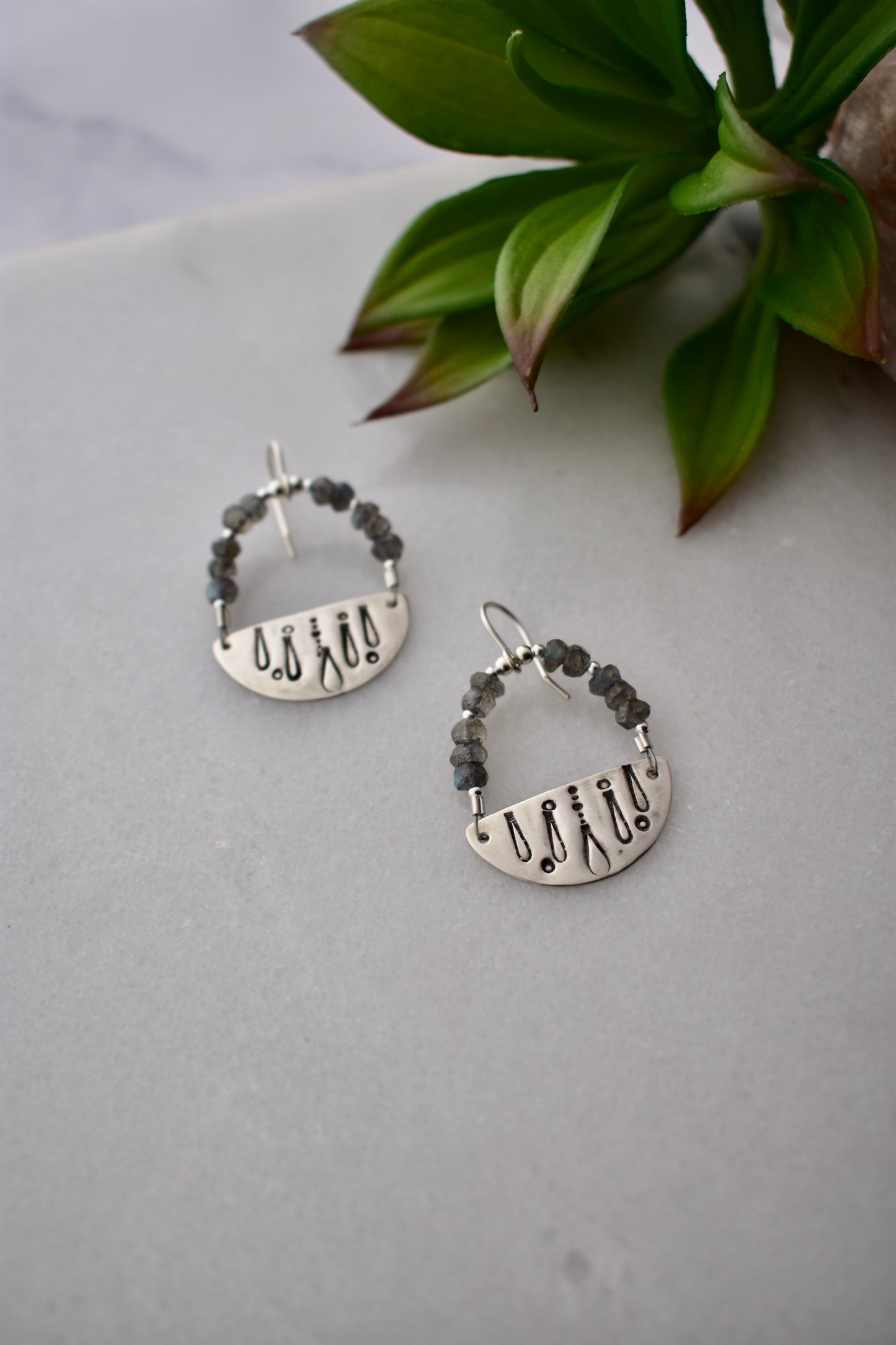 Silver Elements: Labradorite Earrings