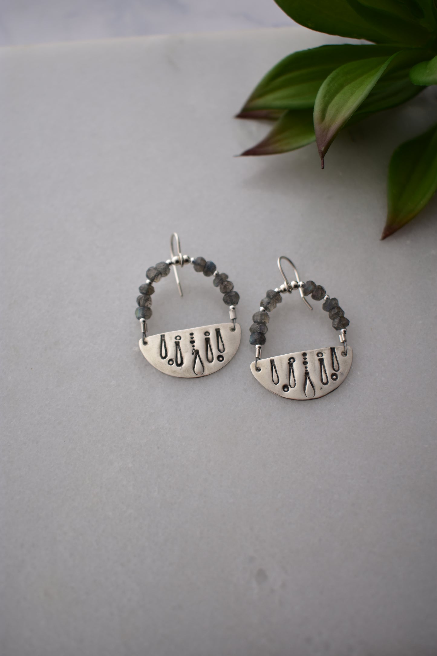 Silver Elements: Labradorite Earrings