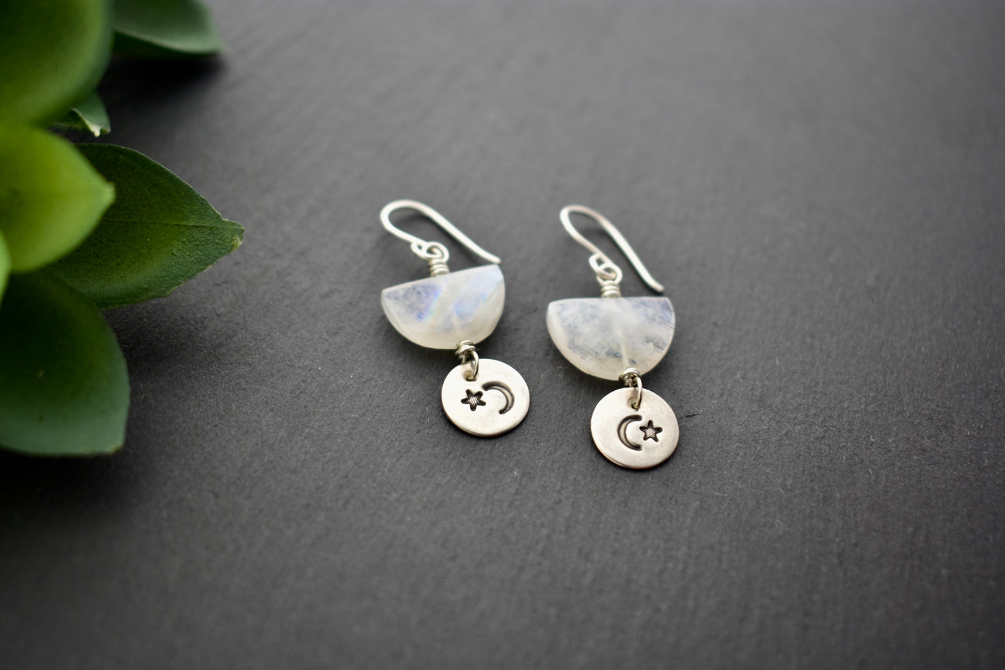 Silver Elements: Moonstone Earrings