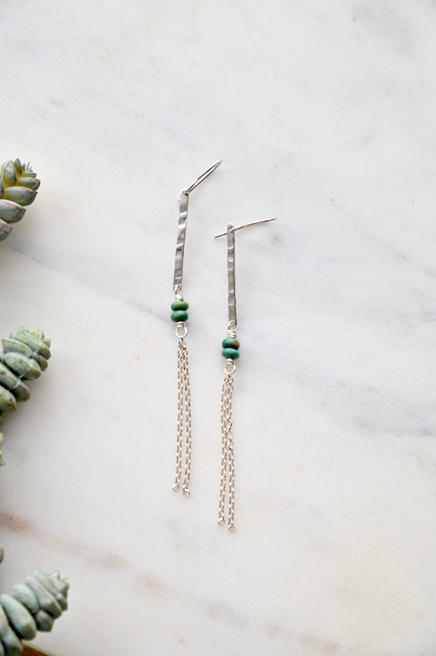 Sticks & Stones: Turquoise + Silver Earrings