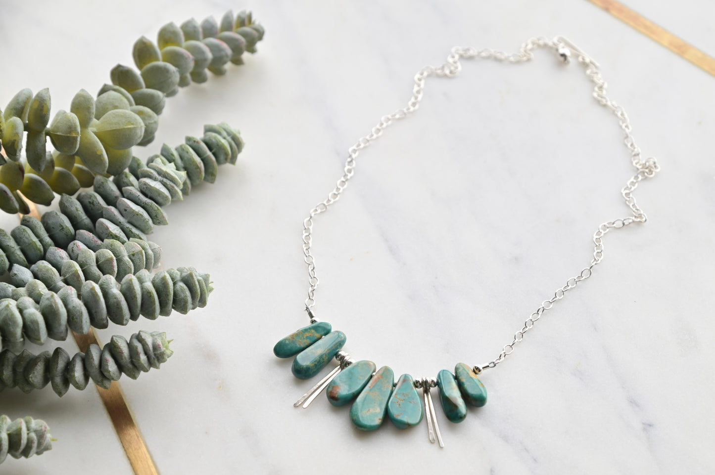 Sticks & Stones: Turquoise + Silver Necklace