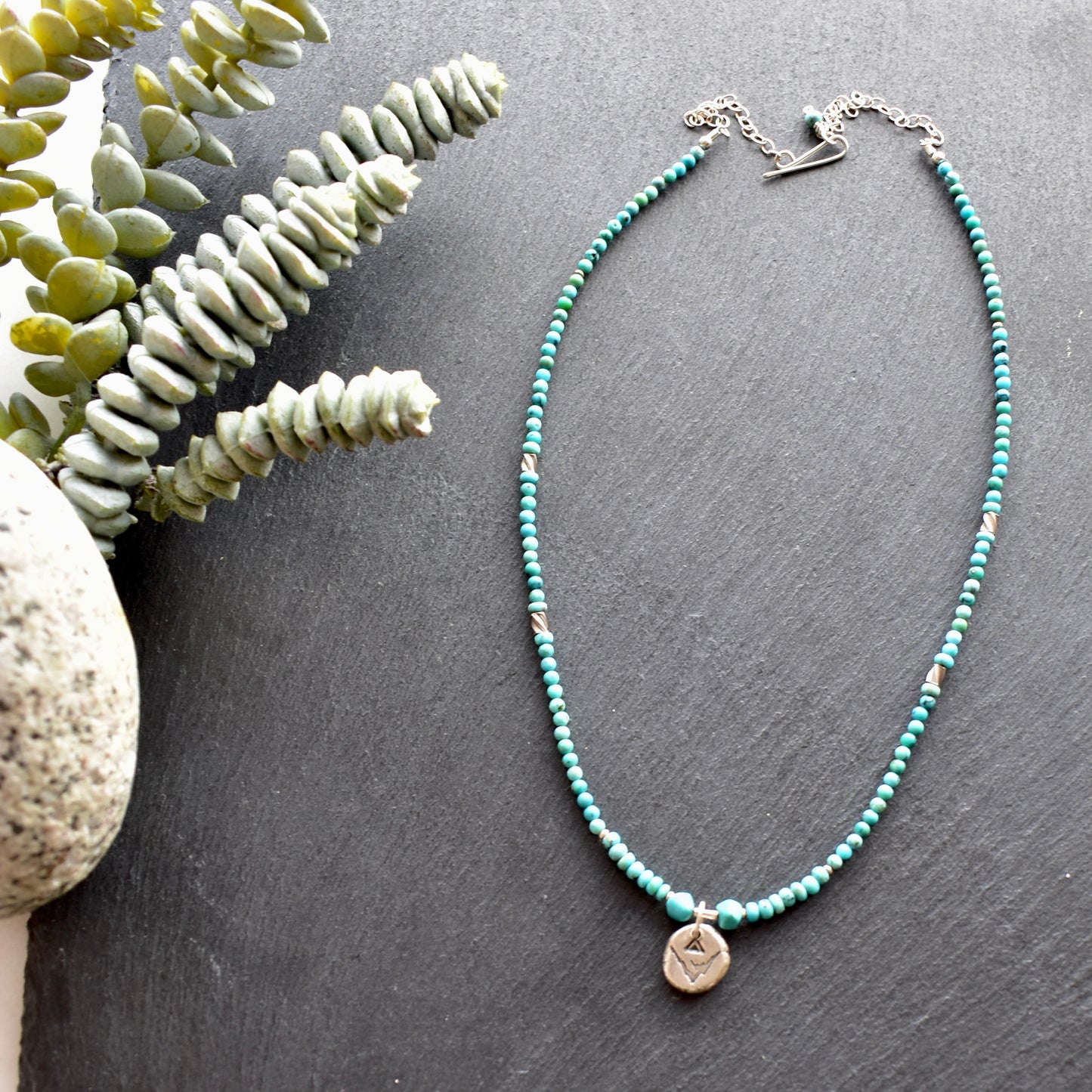 Silver Elements: Malachite or Turquoise Necklaces
