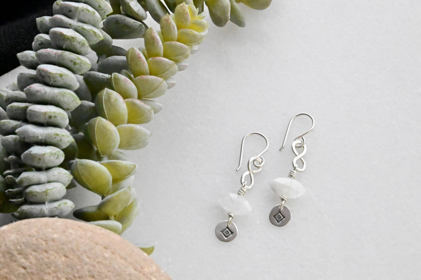 Silver Elements: Moonstone Earrings