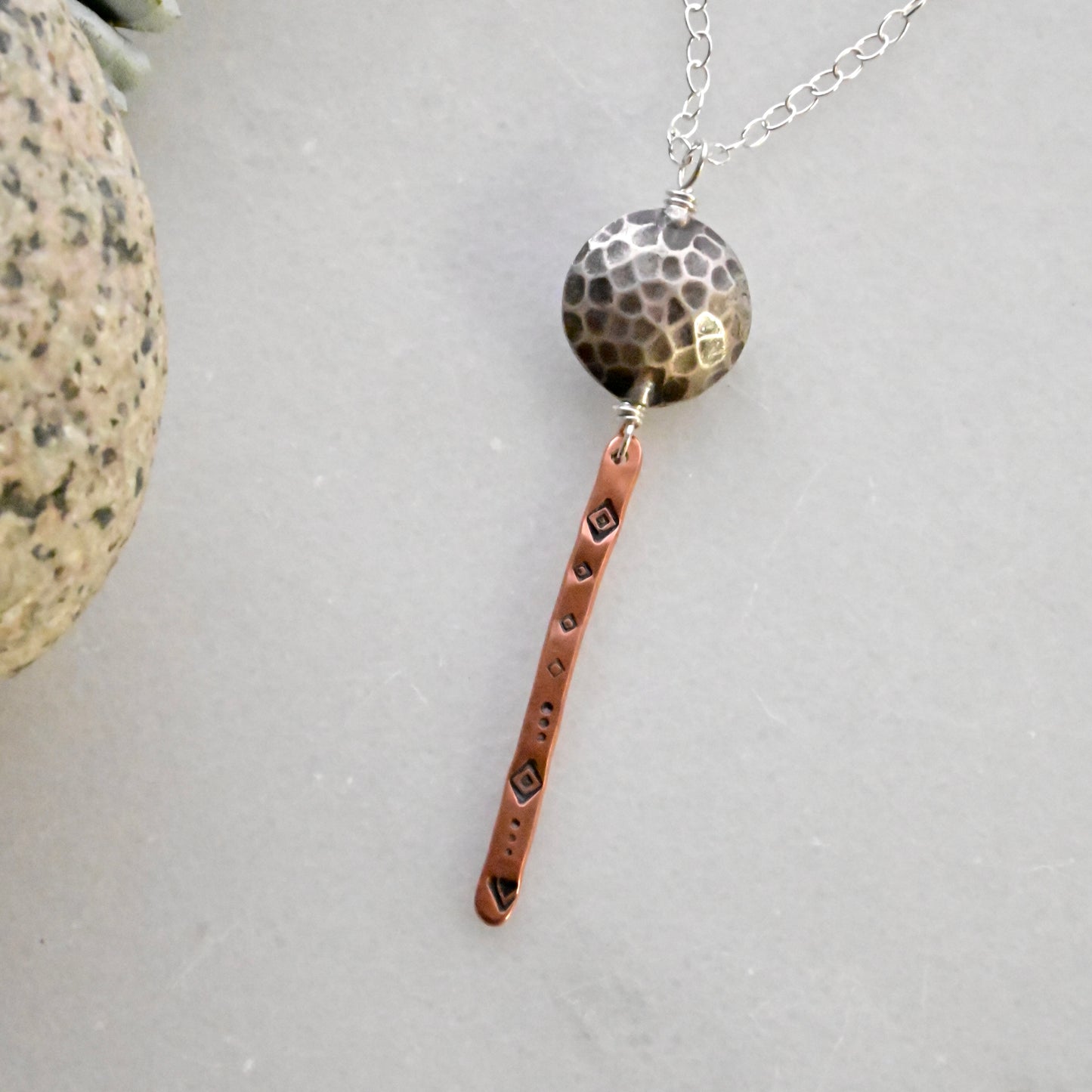 Sticks & Stones: Silver + Copper Necklaces