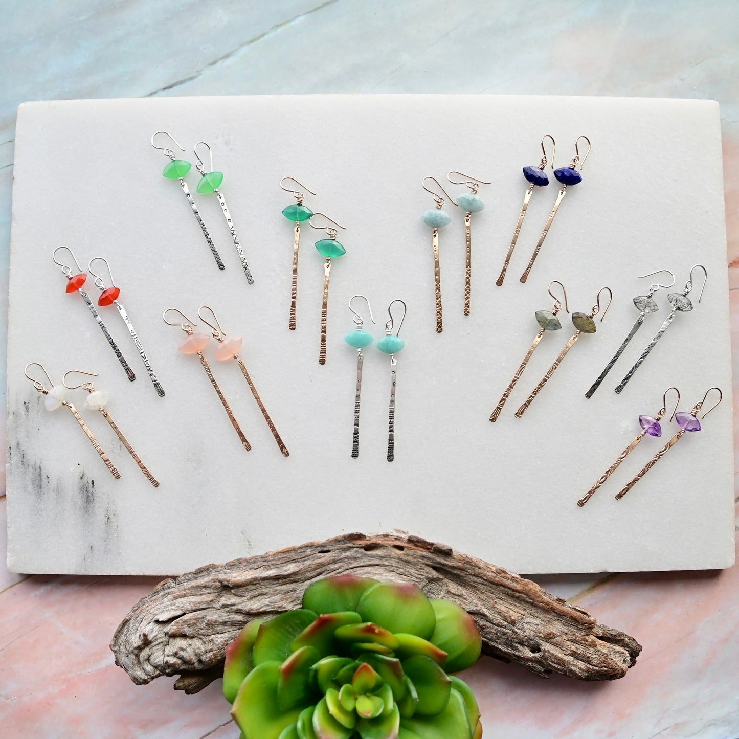 Sticks & Stones Gemstone "Eye" Earrings