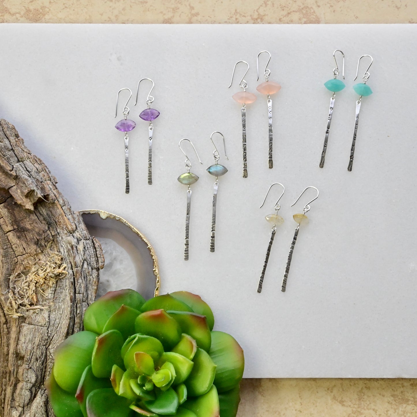 Sticks & Stones Gemstone "Eye" Earrings