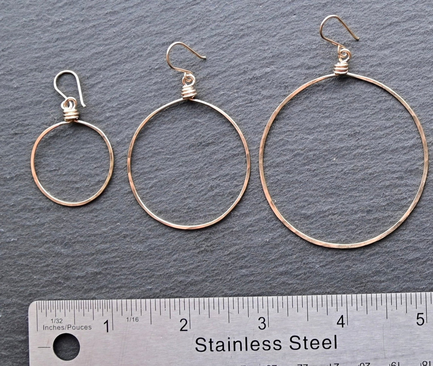 Hammered Hoops: Classic Hoop Earrings in Silver or Gold