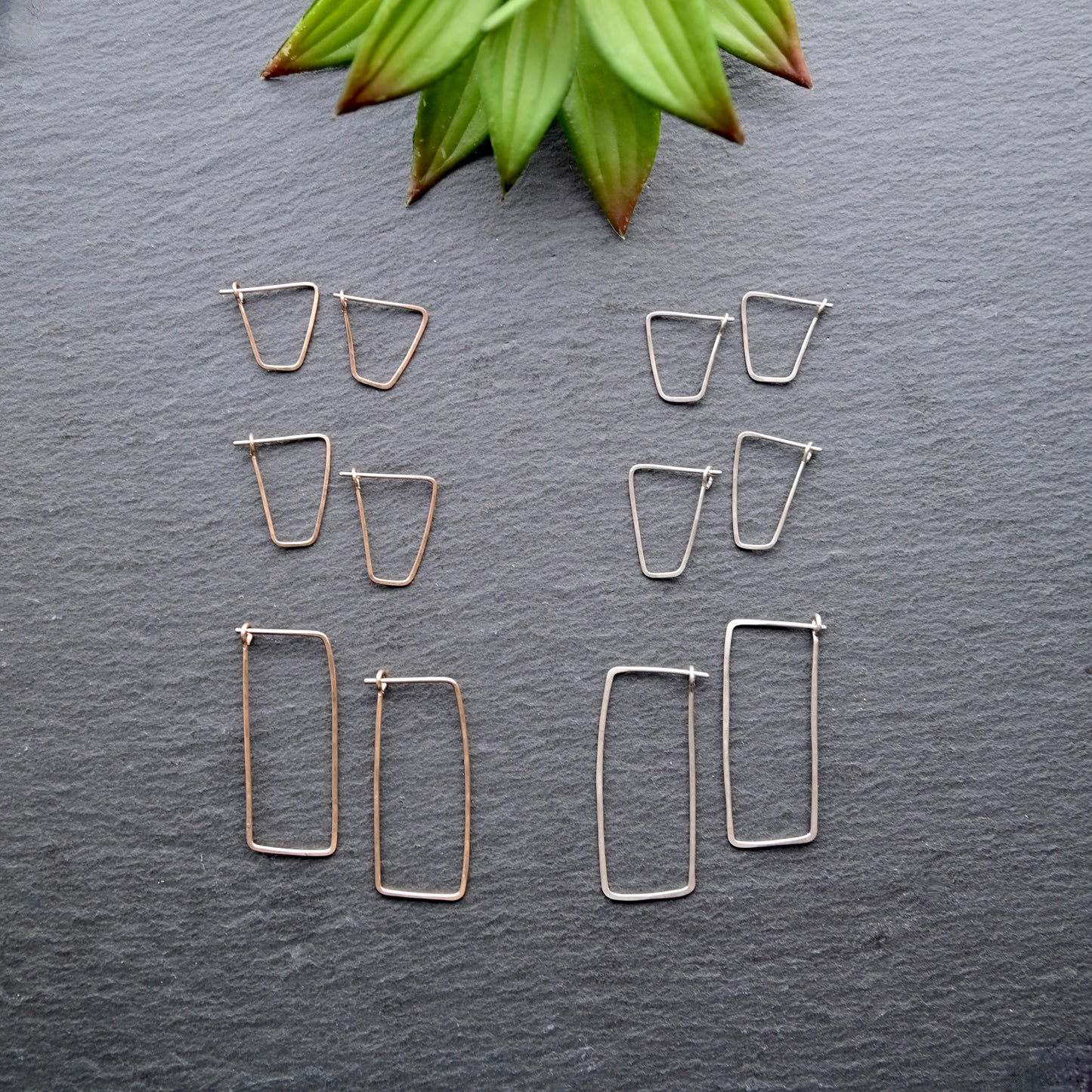 Hammered Hoops: Square Infinity Hoops in Gold or Silver