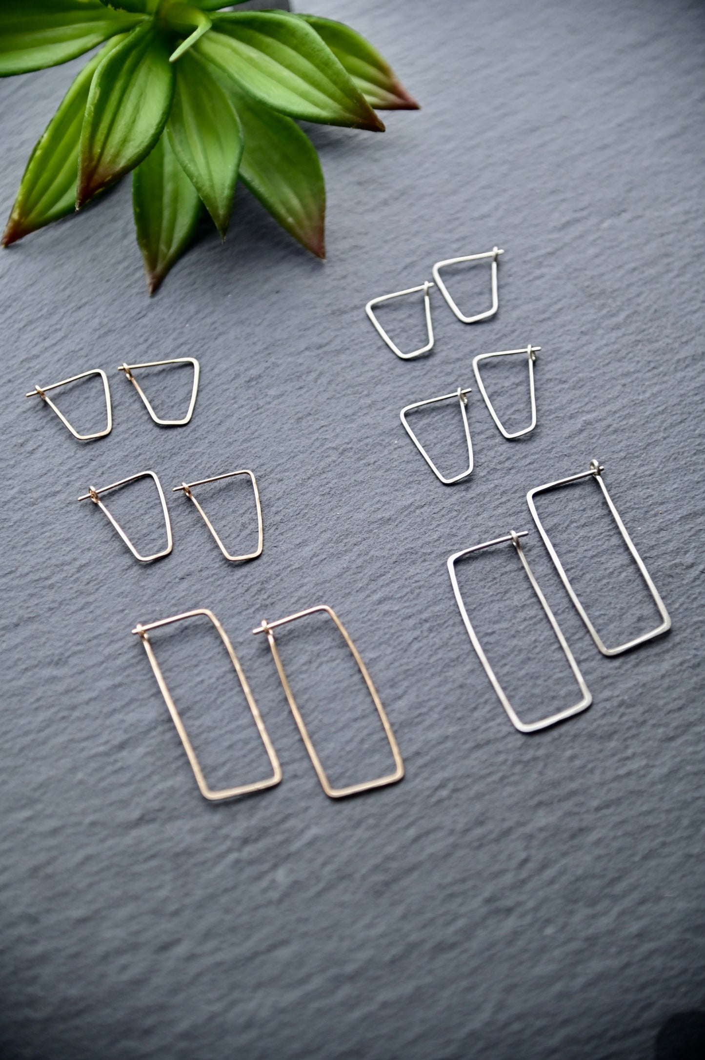 Hammered Hoops: Square Infinity Hoops in Gold or Silver