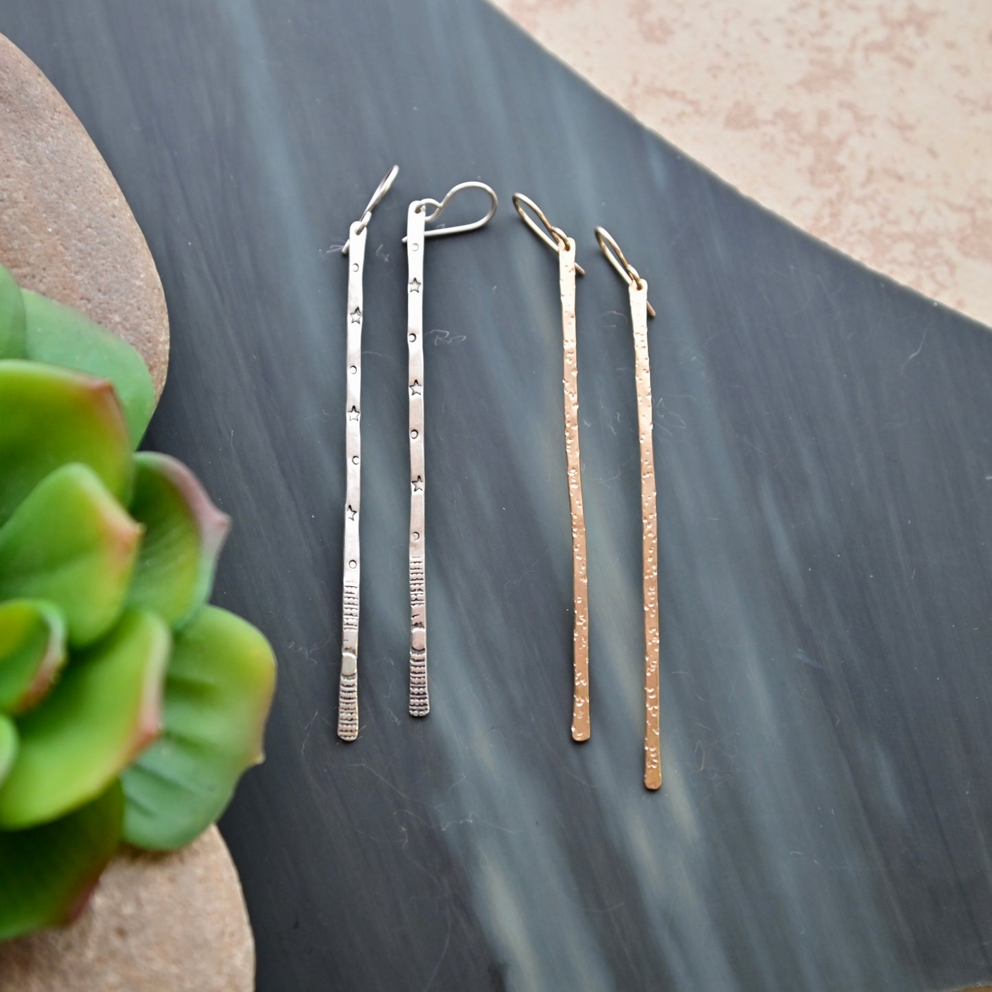 Sticks & Stones: Silver or Gold Earrings
