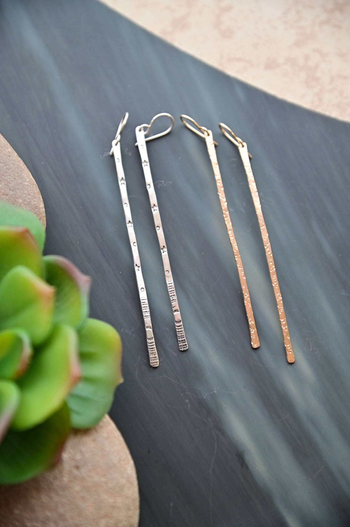 Sticks & Stones: Silver or Gold Earrings