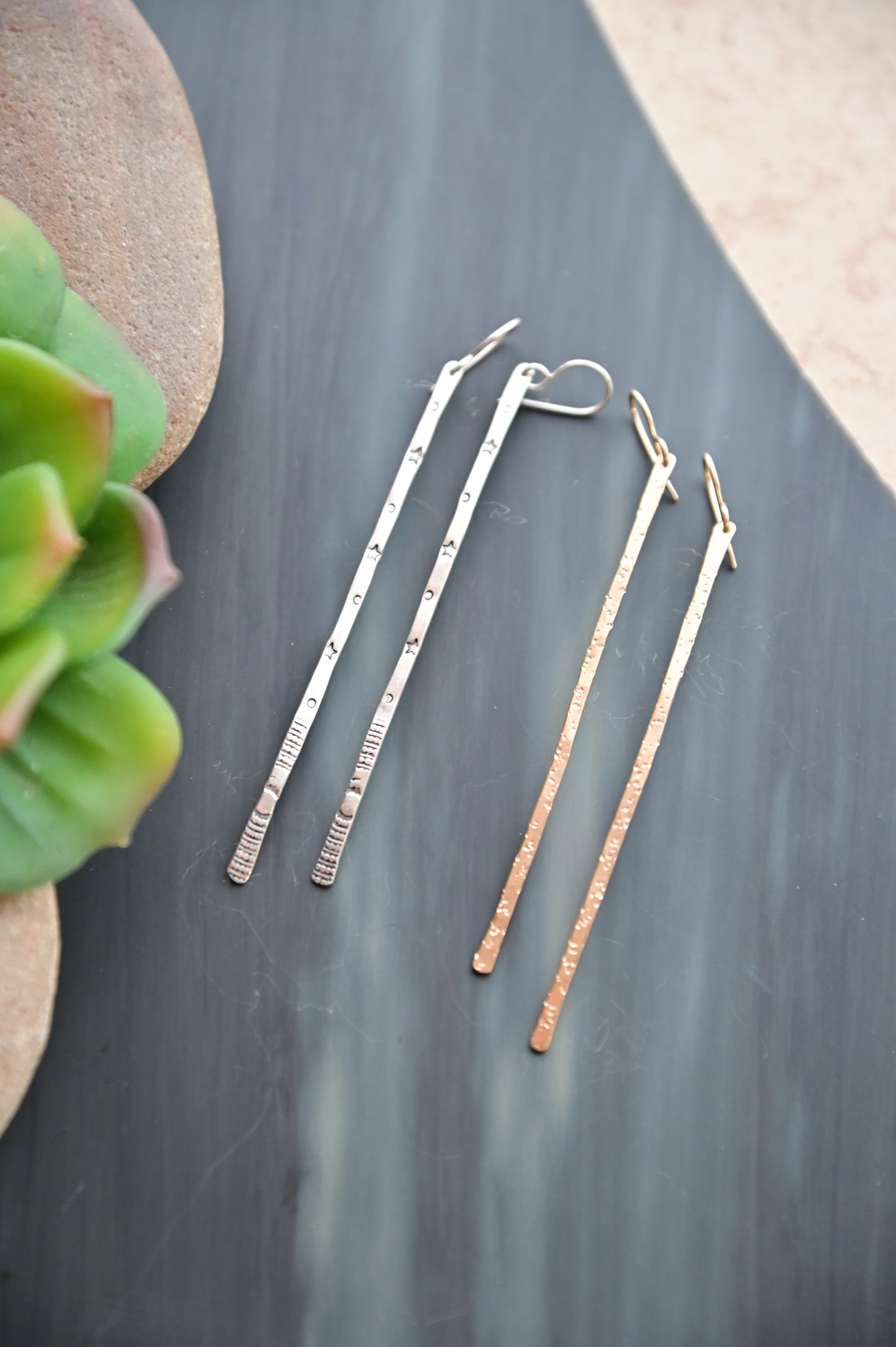 Sticks & Stones: Silver or Gold Earrings