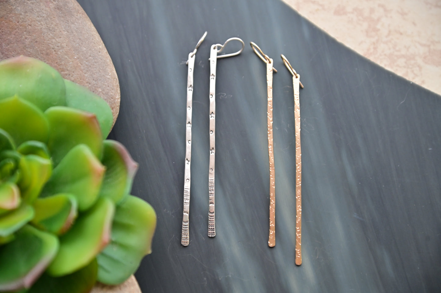 Sticks & Stones: Silver or Gold Earrings