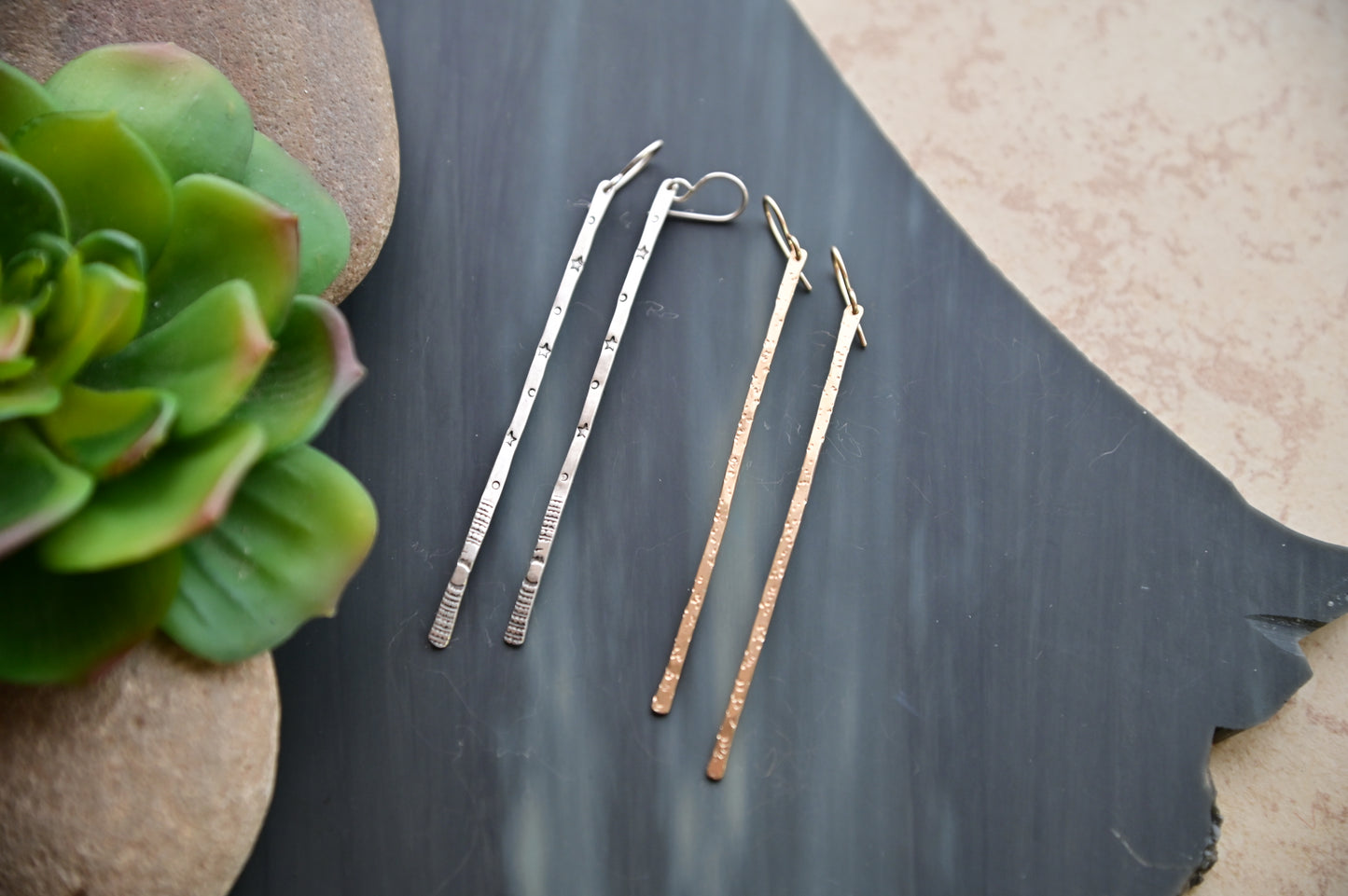 Sticks & Stones: Silver or Gold Earrings