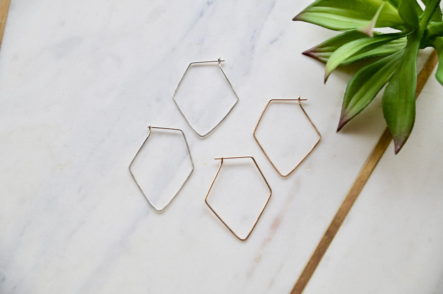 Hammered Hoops: Diamond Infinity Earrings