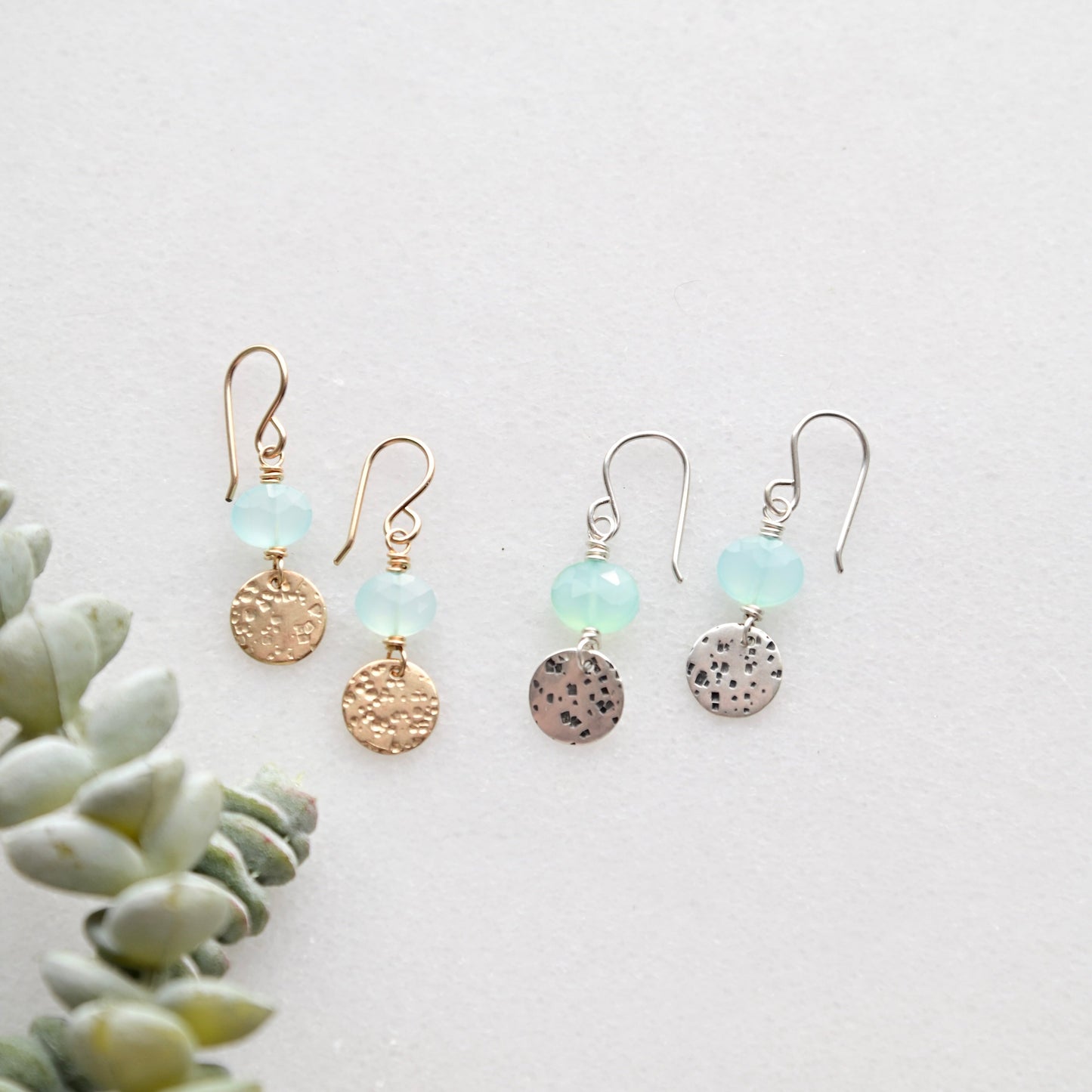 Mini Moon Gemstone Earrings