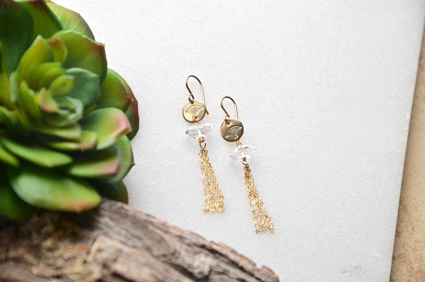 Gold Essentials: Herkimer Diamond + Gold Earrings