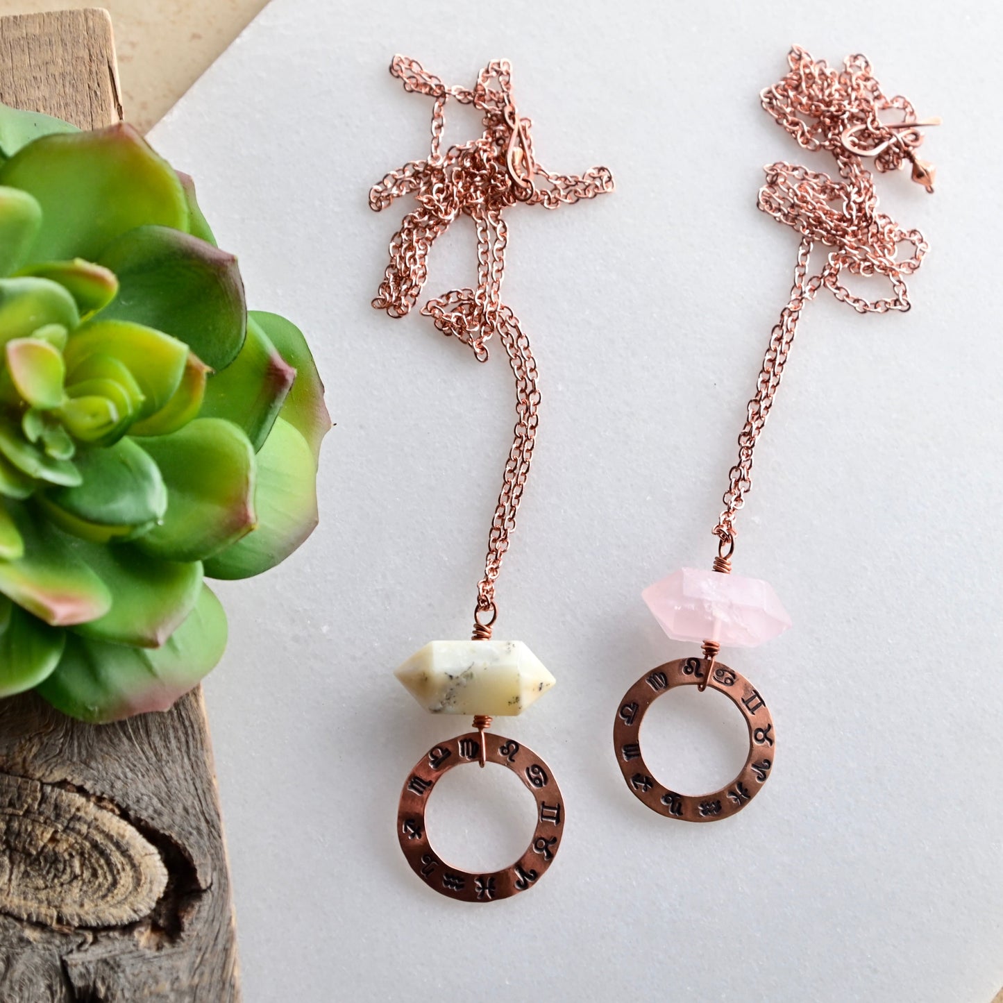 Astro Adornments: Gemstone + Copper Zodiac Necklace