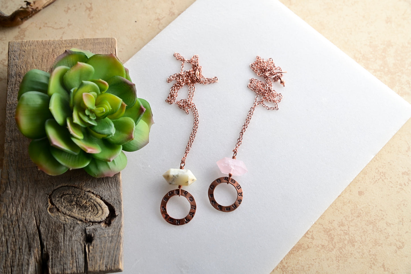 Astro Adornments: Gemstone + Copper Zodiac Necklace