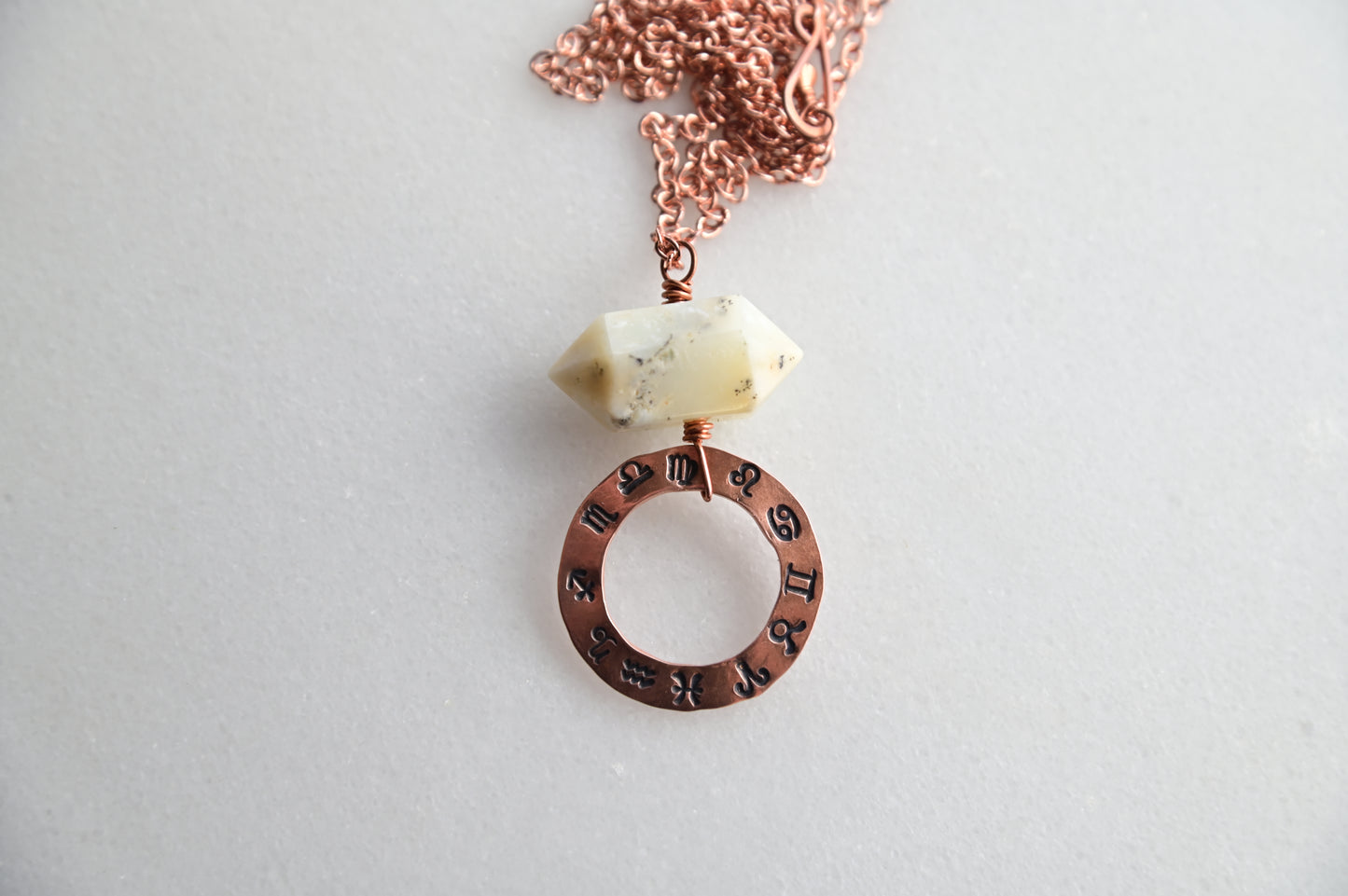 Astro Adornments: Gemstone + Copper Zodiac Necklace