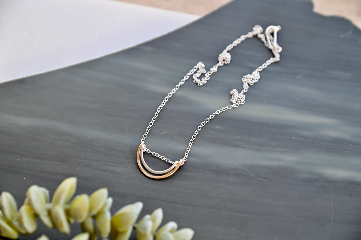Hammered Hoops: Mixed Metal Necklaces