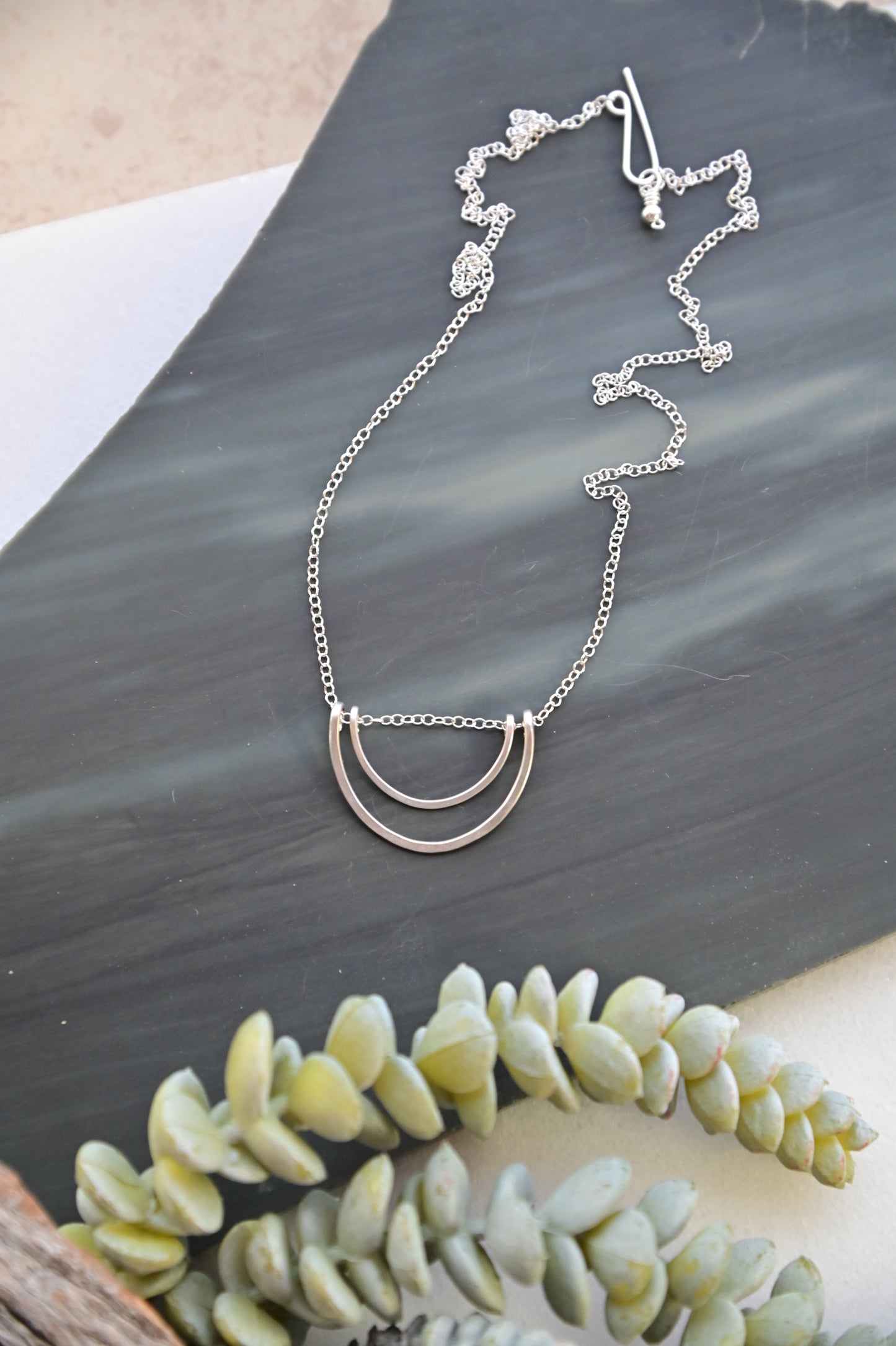 Hammered Hoops: Mixed Metal Necklaces