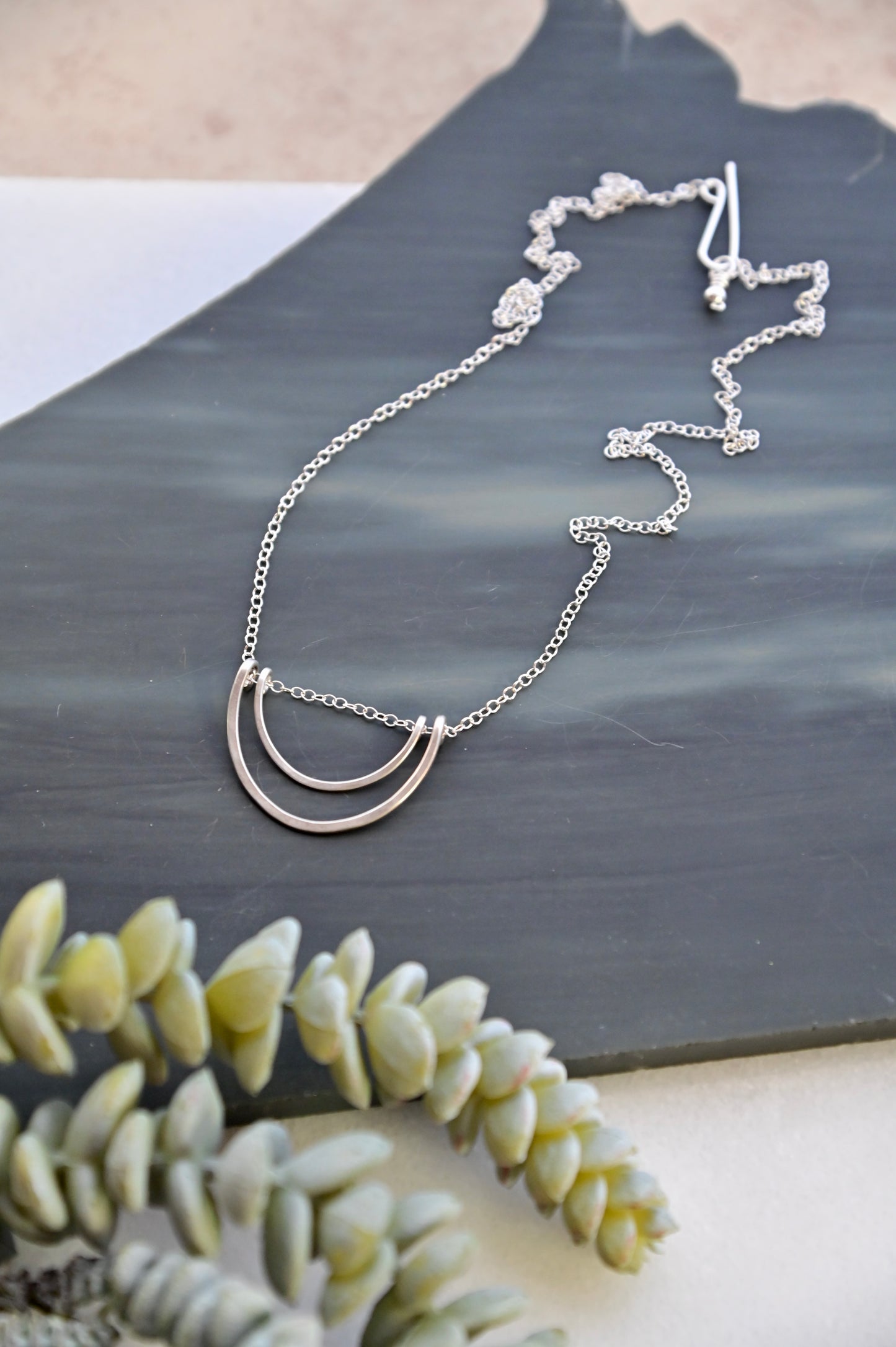 Hammered Hoops: Mixed Metal Necklaces