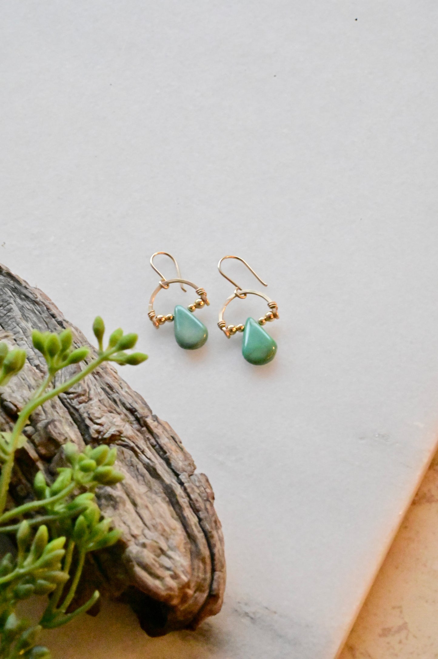 Gold Essentials: Amazonite Earrings