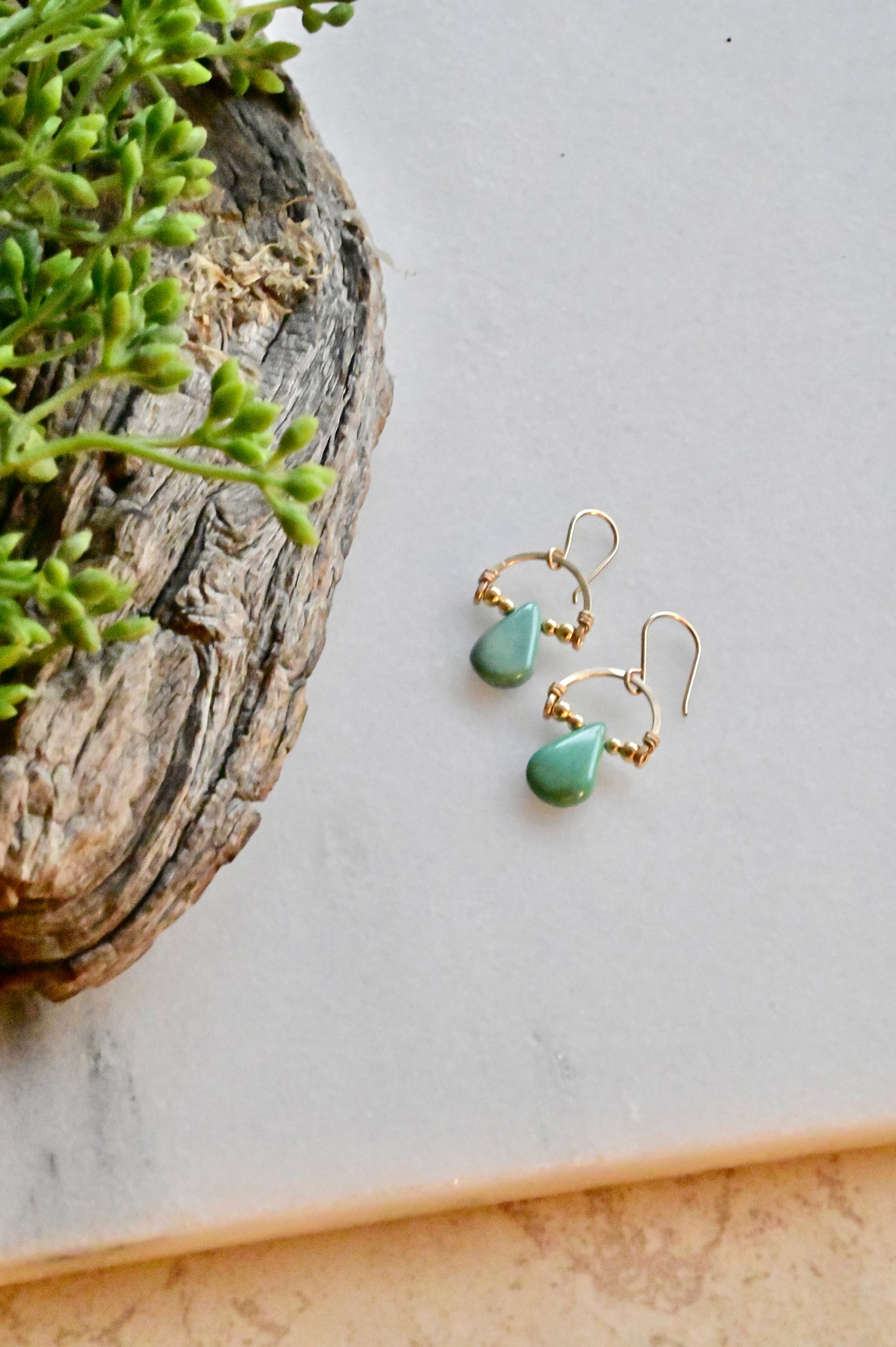 Gold Essentials: Amazonite Earrings