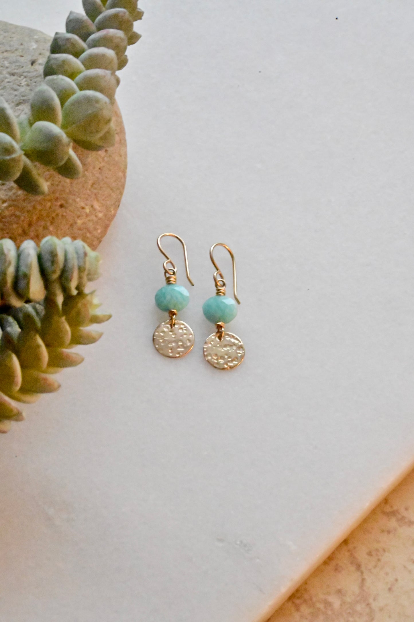 Gold Essentials: Amazonite Earrings