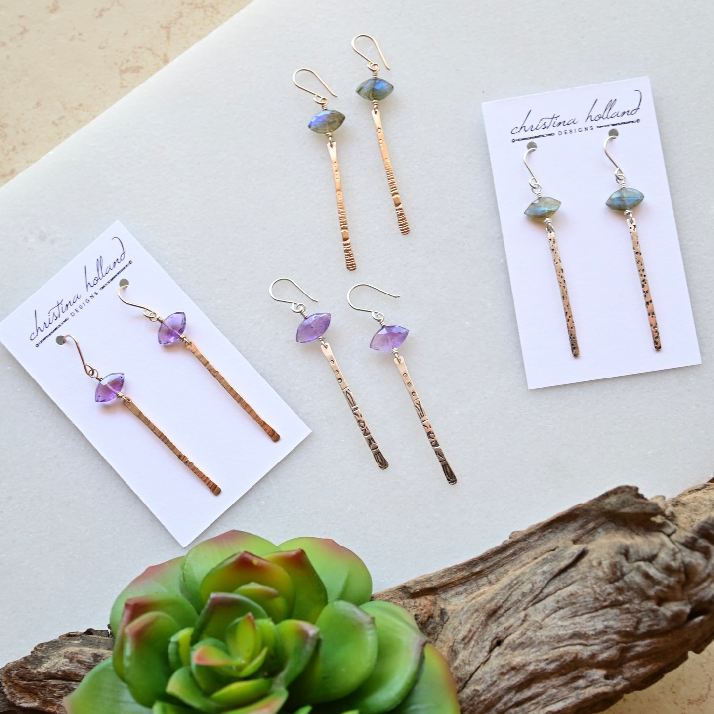 Sticks & Stones Gemstone "Eye" Earrings