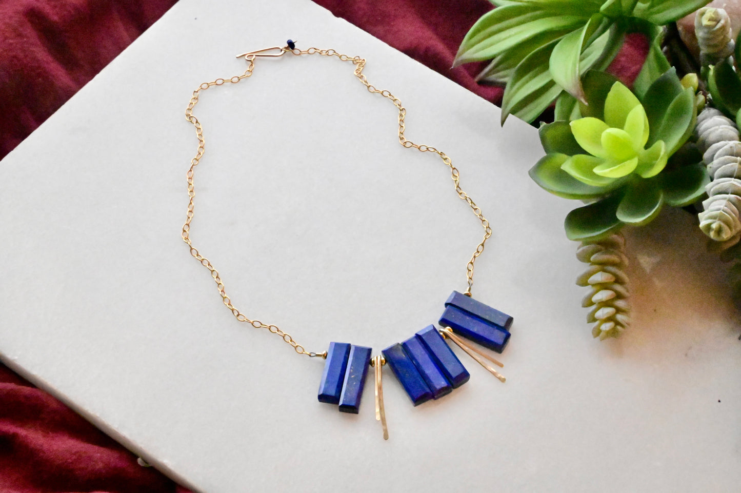 Sticks & Stones: Lapis Lazuli + Gold Necklace