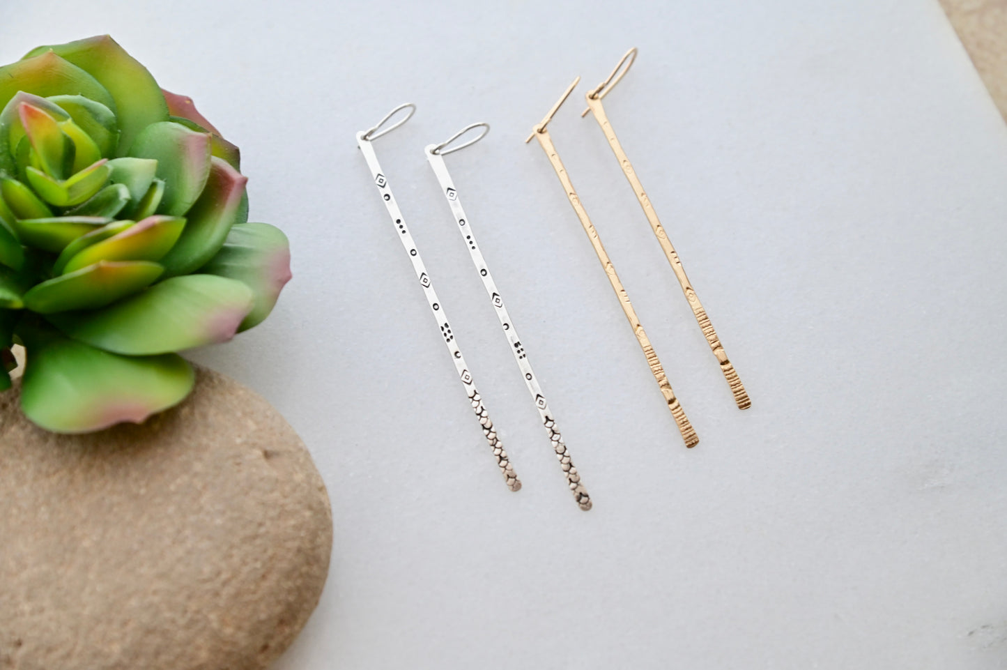 Sticks & Stones: Silver or Gold Earrings